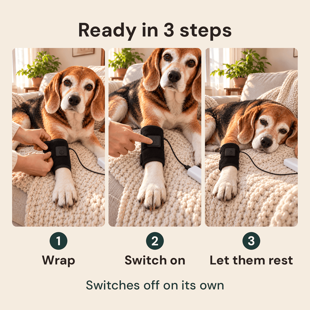 Glow Leg Pad for Senior Dogs & Cats - Red Light & Gentle Warmth Wrap