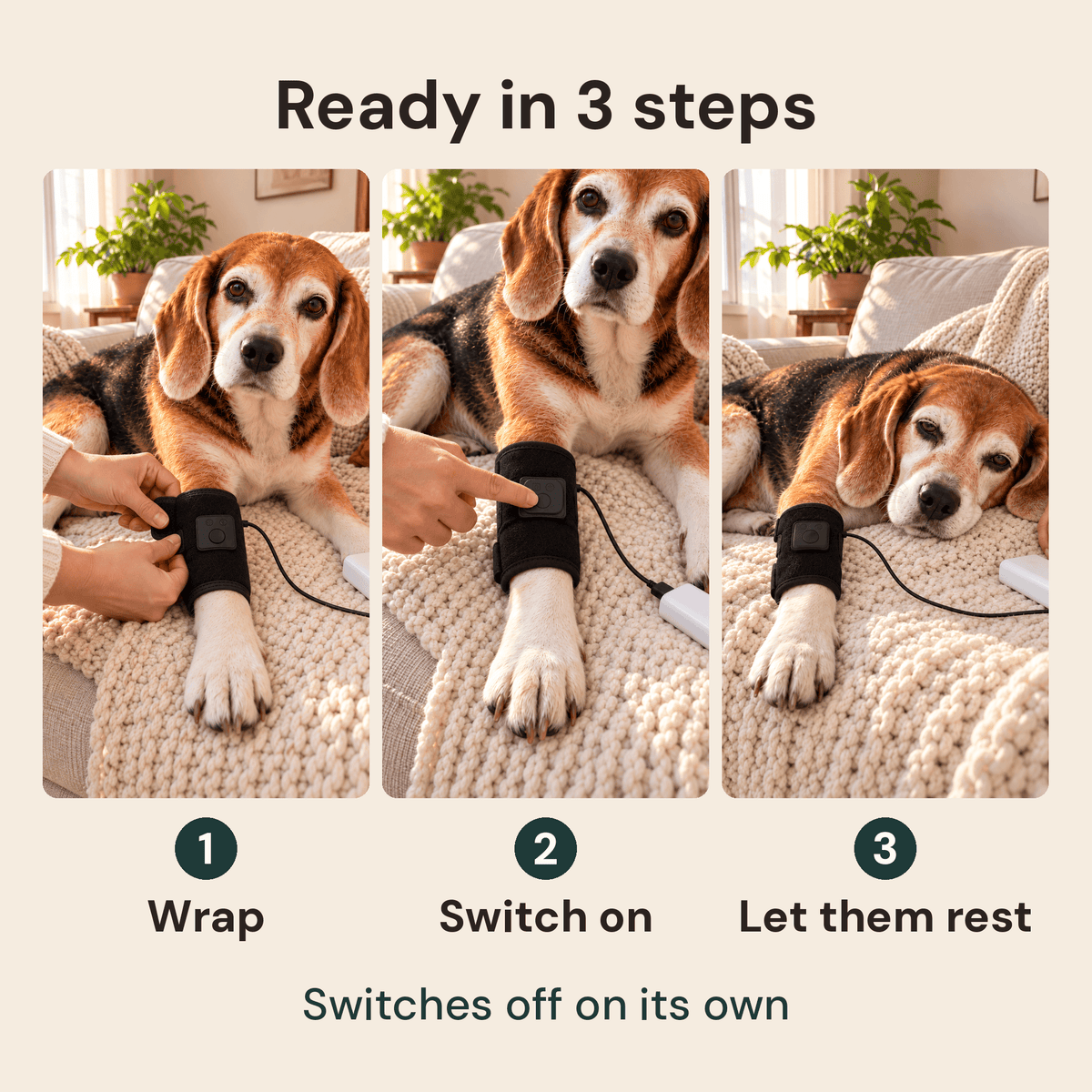 Glow Leg Pad for Senior Dogs & Cats - Red Light & Gentle Warmth Wrap
