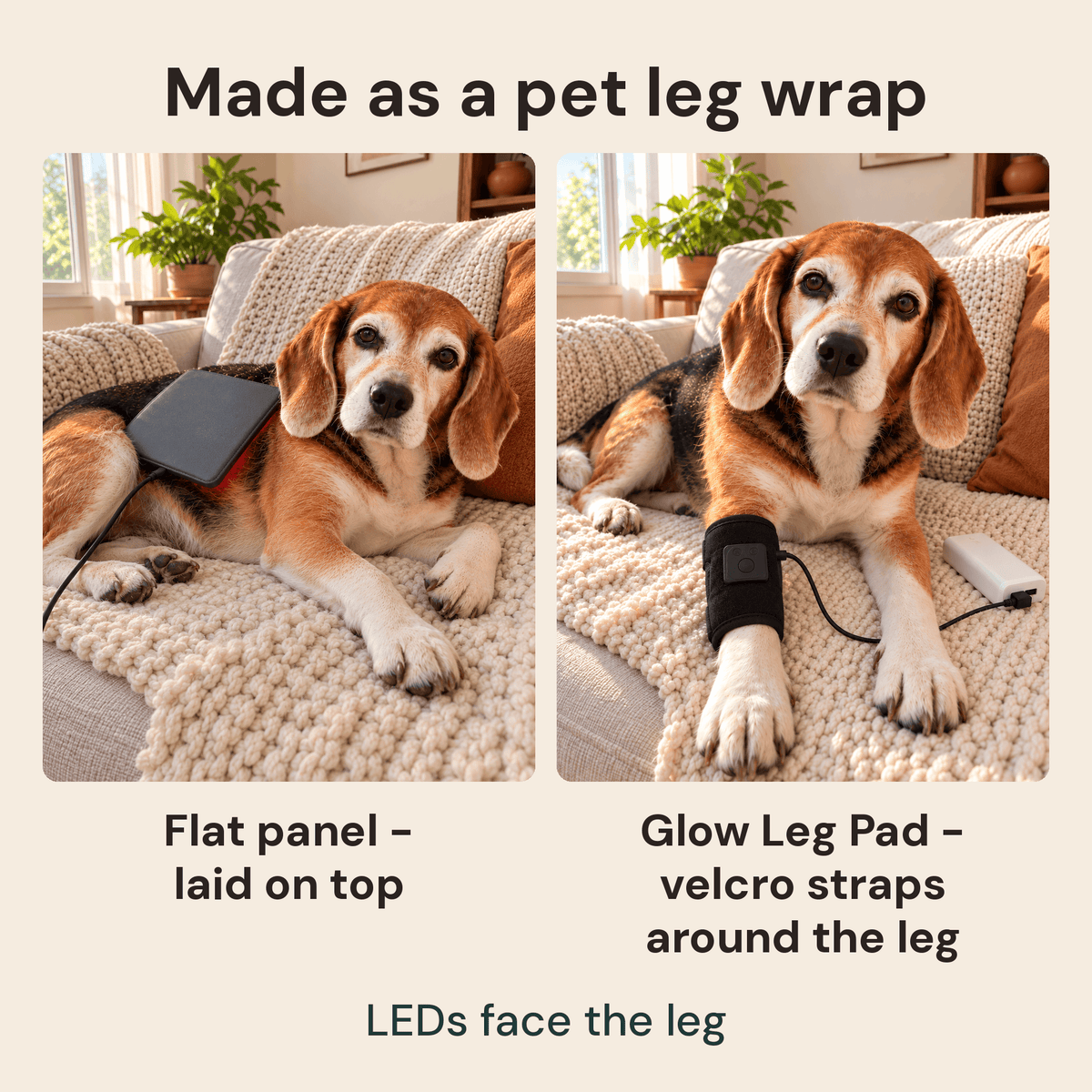 Glow Leg Pad for Senior Dogs & Cats - Red Light & Gentle Warmth Wrap