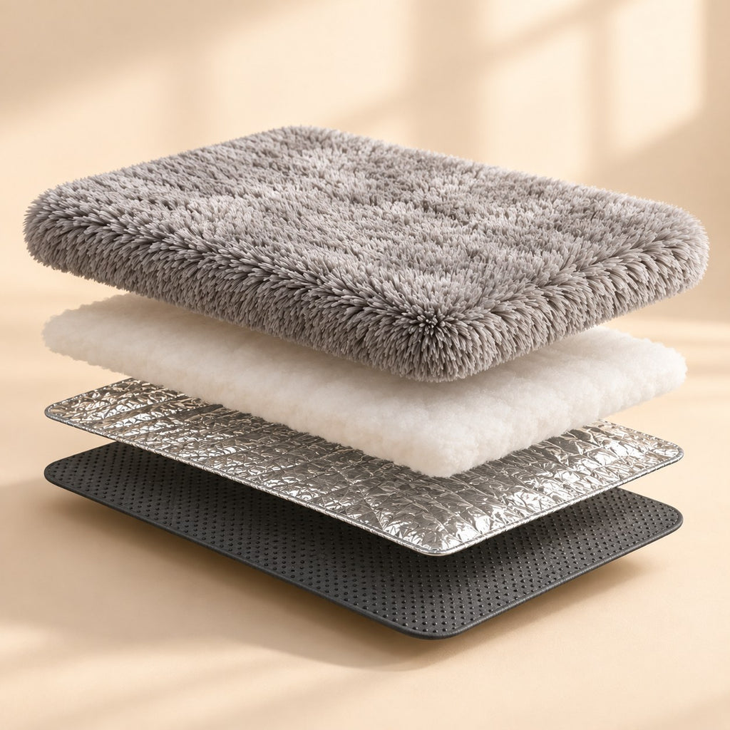 Layers inside the self-warming pet mat