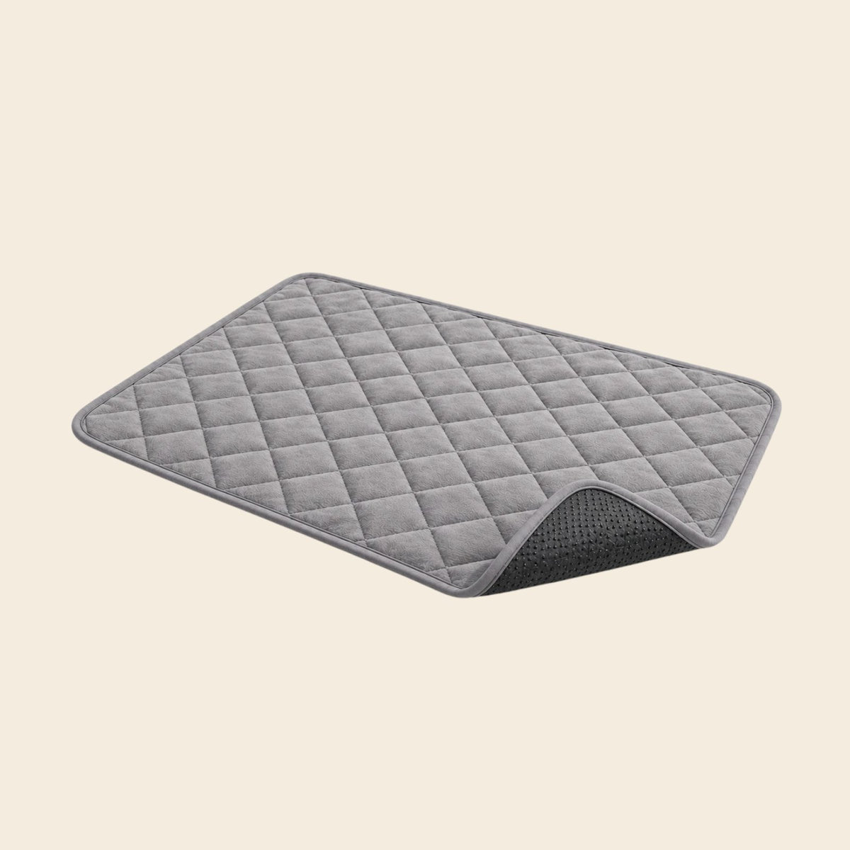 Gray washable pee pad with non-slip backing